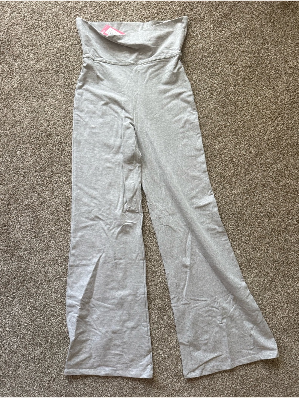 Women's Fold-Over Waistwide Leg Pants - Light Gray / Size XS / NWT